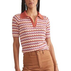 Marine Layer Spencer Polo Sweater Warm Wave